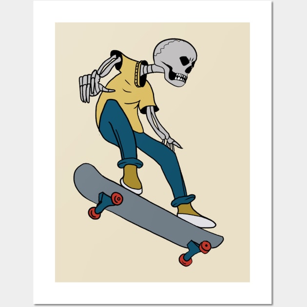 Skate Boarding Illustration Wall Art by Kamran Sharjeel